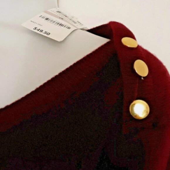 Karen Scott Women's Lux Soft Sweater Merlot Plus Size 2X NWT - Picture 2 of 3